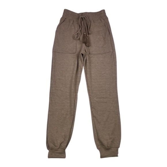 Moon River NWT Fleece Lined Tassel Jogger Neutral Brown XS - Picture 12 of 15